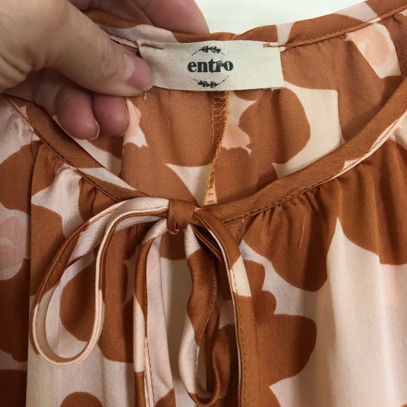 Adorable summer top in pink and caramel - Picture 3 of 4